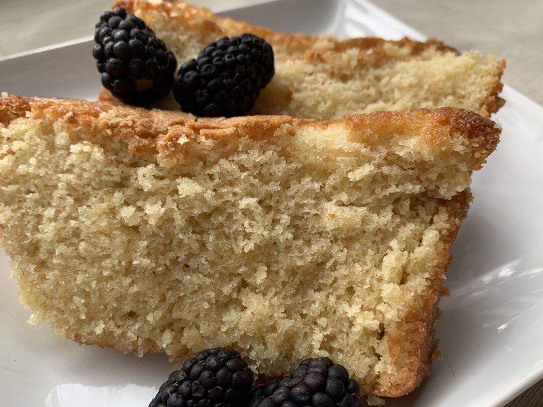 Sour Cream Pound Cake on White Plate