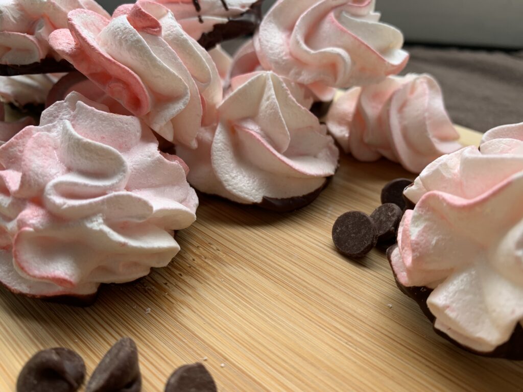 Chocolate Dipped Meringue Cookies