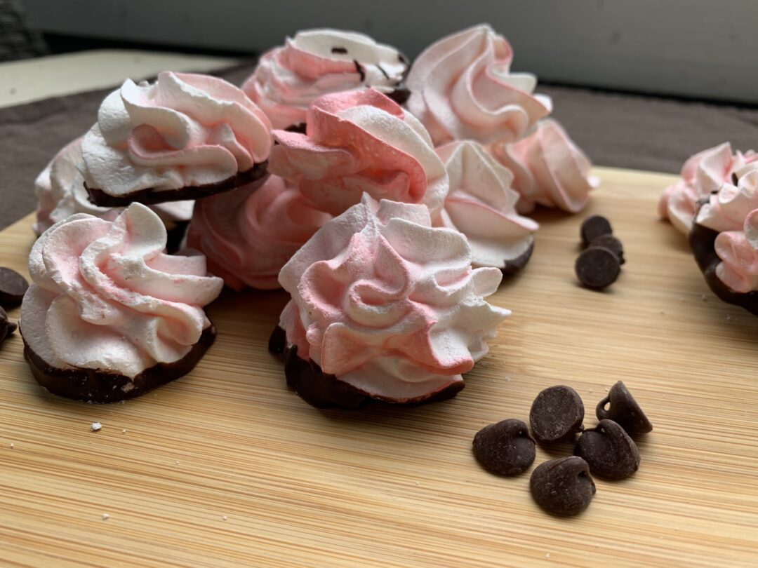Chocolate Dipped Meringue Cookies Life Run Sweet