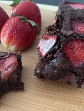 Chocolate Strawberry Fudge Brownies