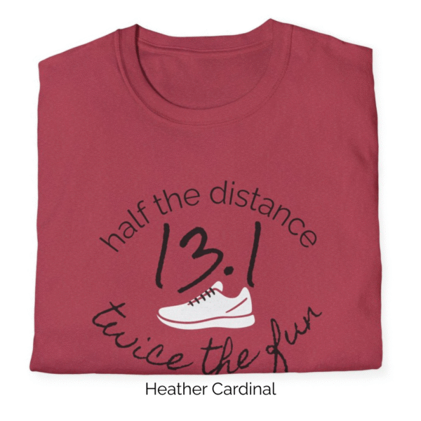 Heather Cardinal variant of 13.1 shirt design.