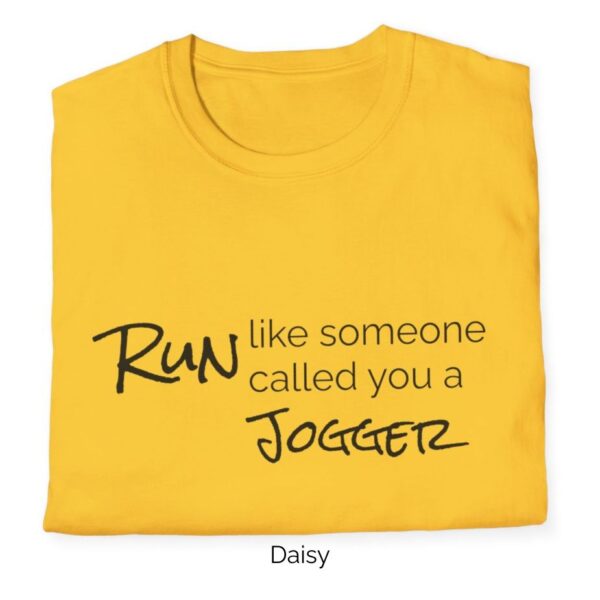 Dark Heather variant of Run Like Someone Called You a Jogger shirt.