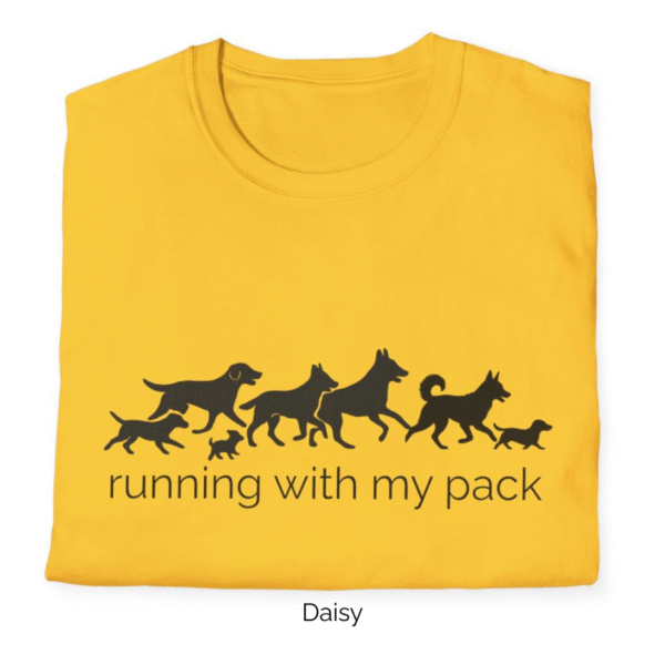 Daisy variant of Running with Pack T-shirt.