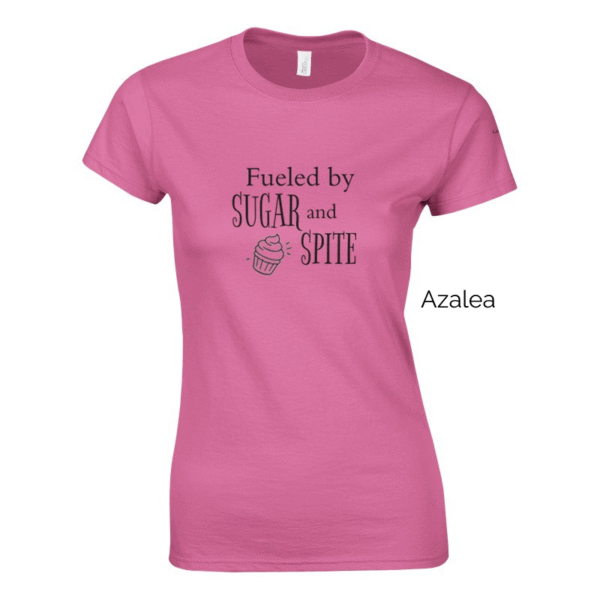 Azalea variant of women's cut Sugar and Spite shirt design.